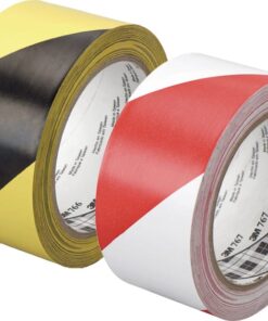 Cinta vinilo adhesiva 50mmx33m rojo/blanco