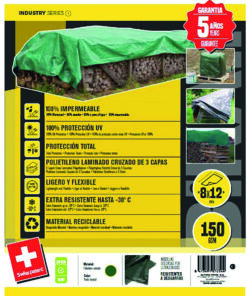 Toldo polietileno 90 g. 06X10 m  verde