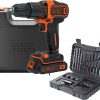 Taladro percutor bdchd18kqw + juego 32 piezas 18v litio 1,5ah