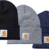CARHARTT Gorro Punto Acanalado A18 AZUL MARINO