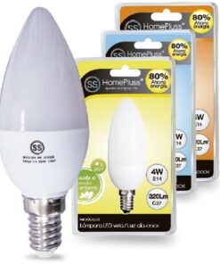 Lámpara vela led e14/4w 6000k luz fria
