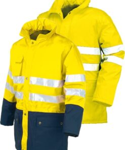 Parka acolchada alta visibilidad m amarillo/azul