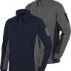 Polo stretch manga larga 8173 l gris/negro
