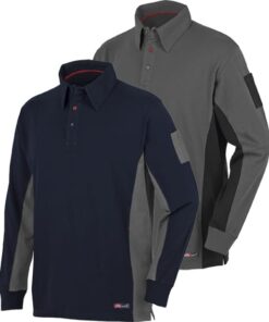 Polo stretch manga larga 8173 l gris/negro