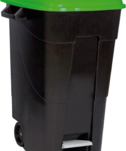 Contenedor eco con pedal 120l tapa verde