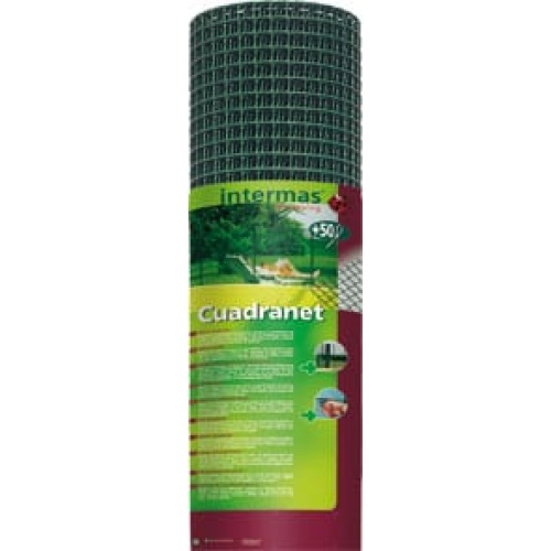 Malla plástica cuadranet c-111 r/25m verde