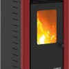 Estufa pellet graz s acero rojo 10,51kw