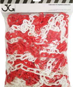 CADENA PLASTICA 103/6MM-25MT ROJO/BLANCO
