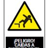 Señal advertencia peligro caidas distinto nivel 400x300mm