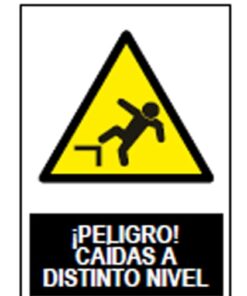 Señal advertencia peligro caidas distinto nivel 400x300mm
