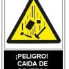 Señal advertencia peligro caida objetos 400x300mm