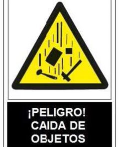 Señal advertencia peligro caida objetos 400x300mm
