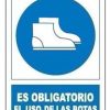 Señal uso obligatorio botas 400x300mm