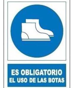Señal uso obligatorio botas 400x300mm