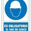 Señal uso obligatorio casco 400x300mm