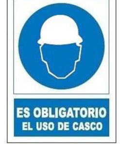 Señal uso obligatorio casco 400x300mm