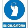 Señal uso obligatorio guantes 400x300mm