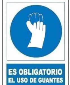 Señal uso obligatorio guantes 400x300mm