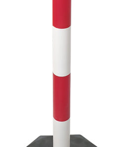 POSTE PVC ROJO/BCO 4X90CM C/BASE 102