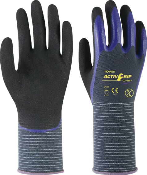 Guante nylon activgrip cj568 10 gris/azulina