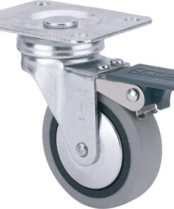 Rueda b-pgi con freno goma gris ø50 22kg alt:72 mm
