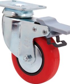 Rueda bh-ppi con placa superior y freno ø100 80kg alt:132 mm