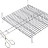 Parrilla acero inox con pinza 400x450x155 mm