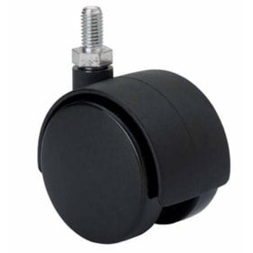 Rueda dk negro espiga roscada ø40 20kg alt:52 mm esp:6x15 mm