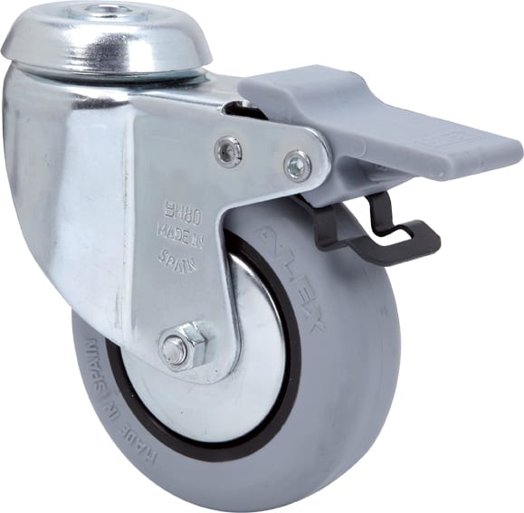 Rueda bh-pgi con freno y agujero pasante ø80 60kg alt:108 mm