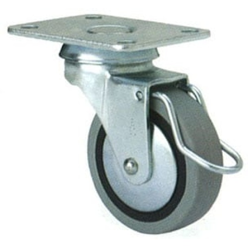 Rueda b-pgi con freno y placa superior ø60 25kg alt:81 mm