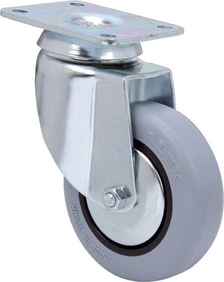 Rueda bh-pgi con placa superior ø100 70kg alt:132 mm