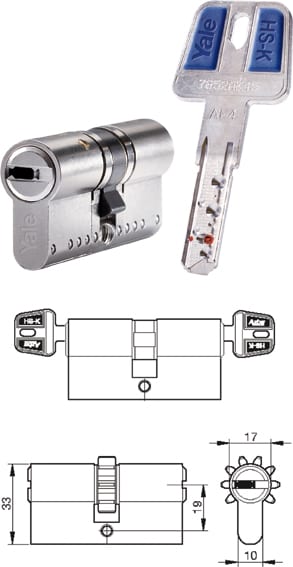 Cilindro seguridad hs-k 35x35 laton