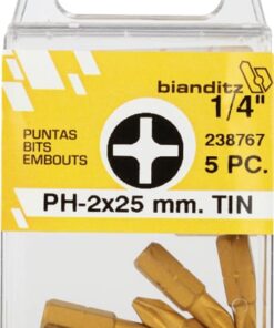 Blister 5 puntas destornillador tin ph 3x25