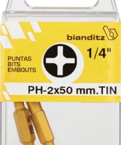 Blister 2 puntas destornillador 1/4" tin ph 3x50