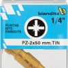 Blister 2 puntas destornillador 1/4" tin pz 3x50
