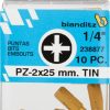 Blister 5 puntas destornillador tin pz 2x25