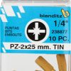 Blister 5 puntas destornillador tin pz 3x25