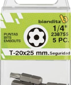 Blister 5 puntas destornillador 1/4" inv t 40x25
