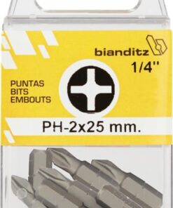 Blister 10 puntas destornillador 1/4" ph 2x25