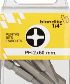 Blister 5 puntas destornillador 1/4" ph 2x50