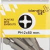 Blister 5 puntas destornillador 1/4" ph 3x50