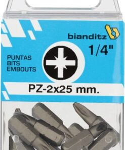 Blister 10 puntas destornillador 1/4" pz 3x25