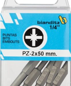 Blister 5 puntas destornillador 1/4" pz 2x50