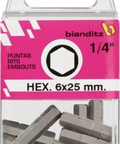 Blister 10 puntas destornillador 1/4" h 3,0x25