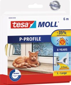 Burlete caucho perfil p 6mx9mm blanco