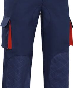 Pantalón tergal cargo 46 marino/rojo