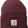 CARHARTT Gorro Punto Acanalado A18 Rojo Oscuro